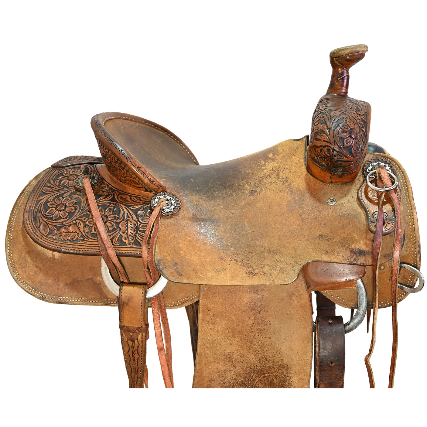 Used 15" Slaton Ranch Roping Saddle