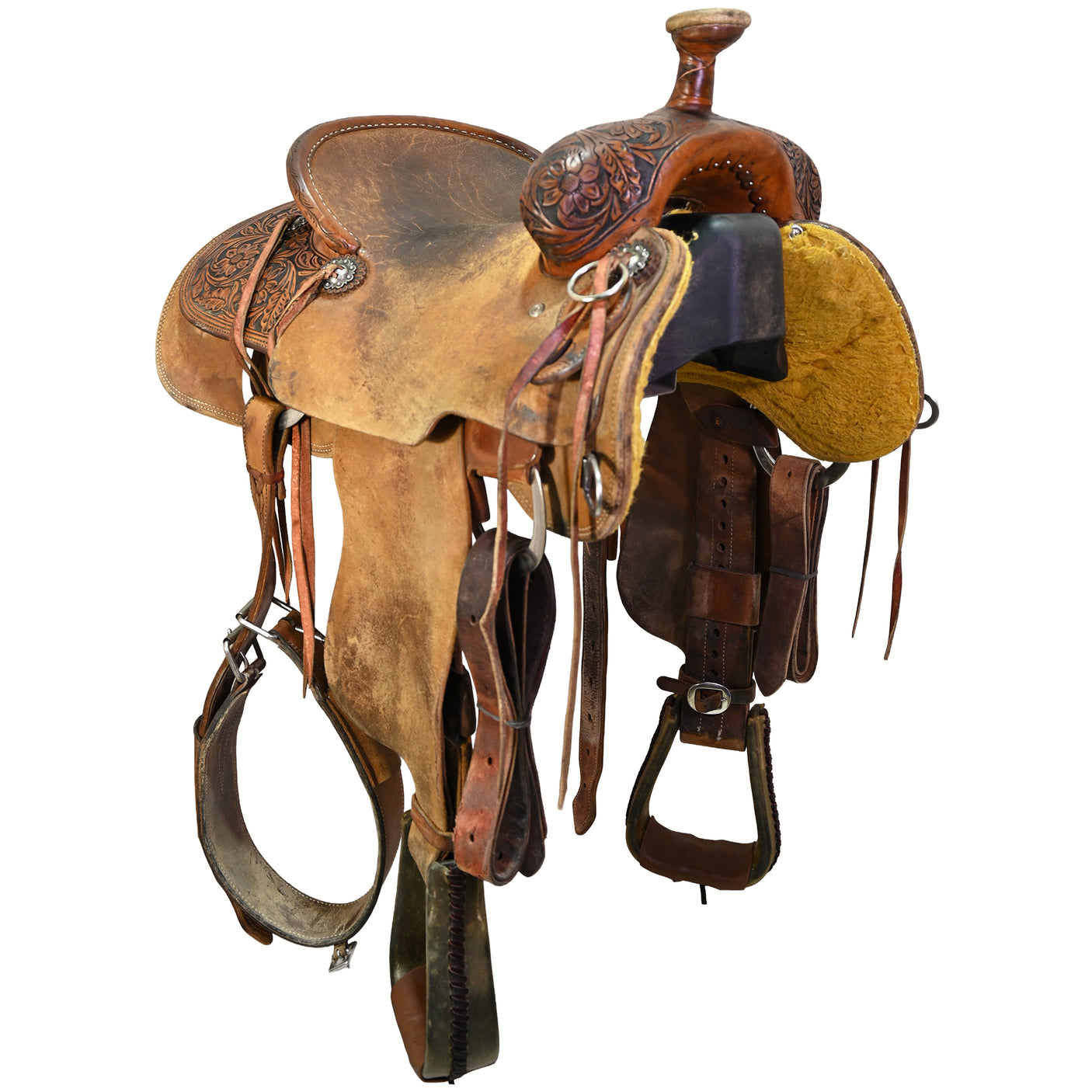 Used 15" Slaton Ranch Roping Saddle