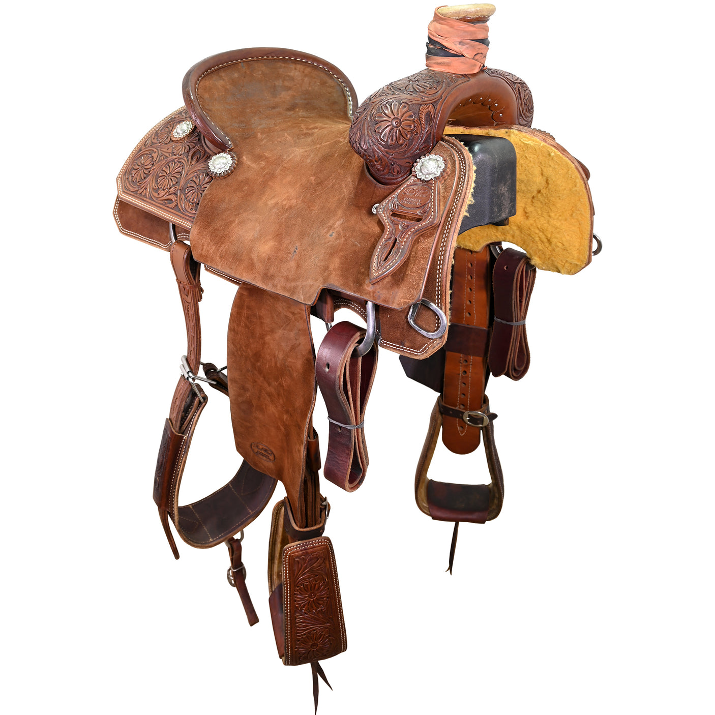 Used 15.75" Trent Ward Team Roping Saddle