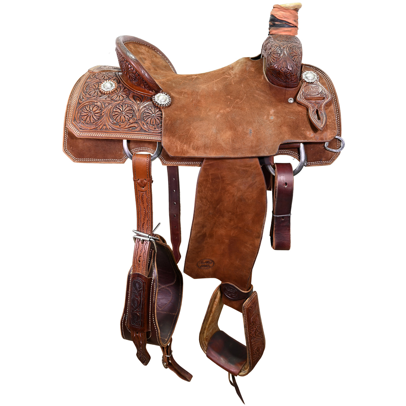 Used 15.75" Trent Ward Team Roping Saddle