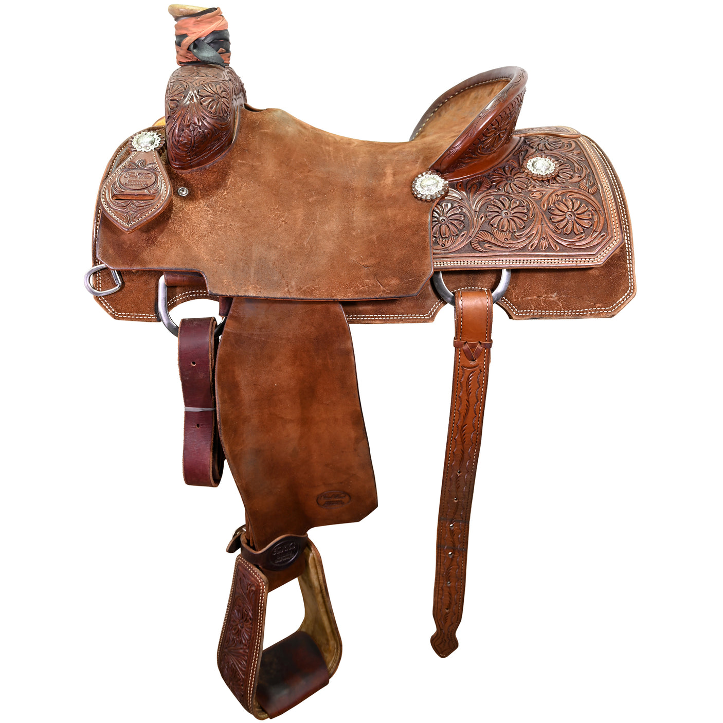 Used 15.75" Trent Ward Team Roping Saddle