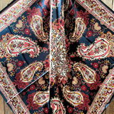 Rodeo Drive 35"x35" Navy and Burgundy Floral Paisley Wild Rag