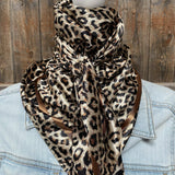Rodeo Drive 35"x35" Tan Leopard Wild Rag
