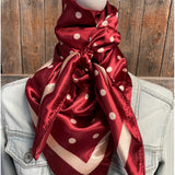 Rodeo Drive 35"x35" Burgundy Polka Dot Wild Rag