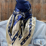 Rodeo Drive 35"x35" Blue Carriage Wild Rag