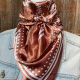 Rodeo Drive 35"x35" Copper Floral Paisley Wild Rag