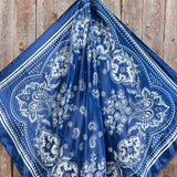 Rodeo Drive 35"x35" Navy Floral Paisley Patterned Wild Rag