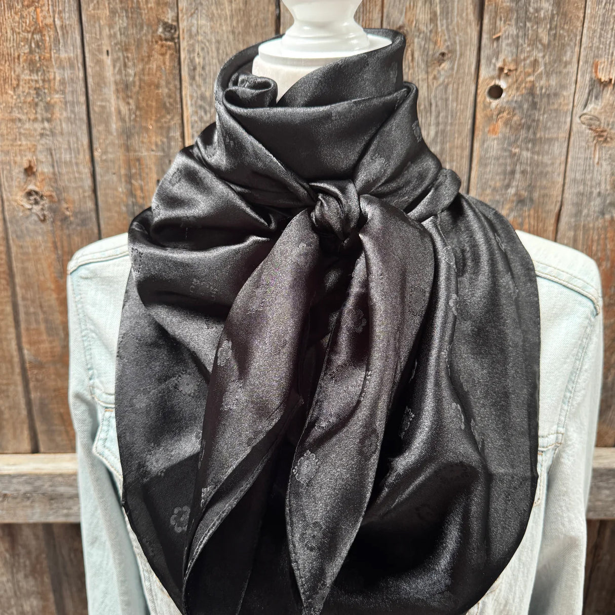 Rodeo Drive 42"x42" Black Jacquard XL Wild Rag