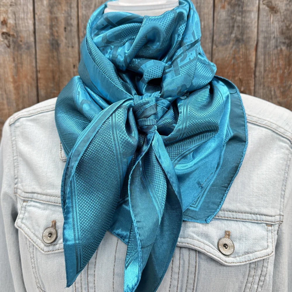 Rodeo Drive 35"x35" Teal Jacquard Wild Rag