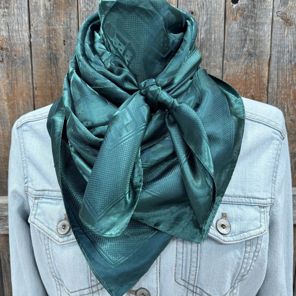 Rodeo Drive 35"x35" Emerald Jacquard Wild Rag