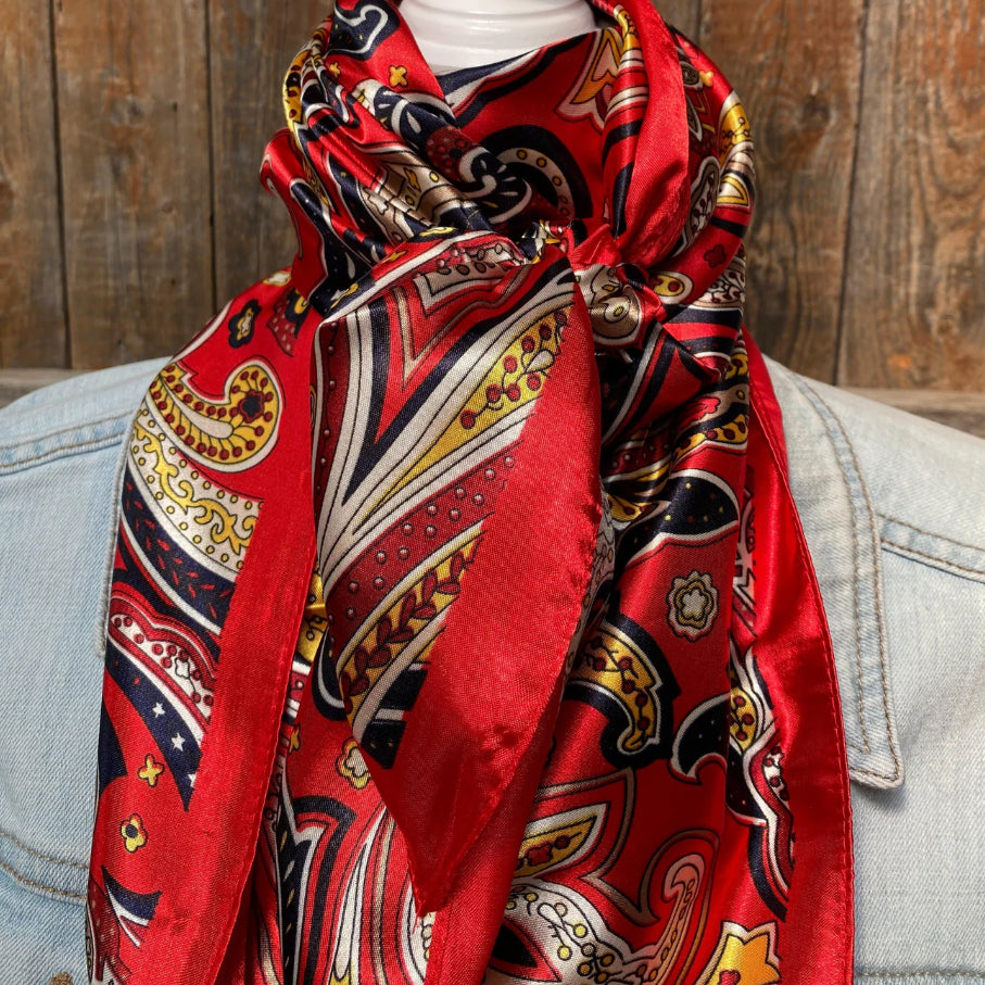 Rodeo Drive 35"x35" Red Hippie Paisley Wild Rag