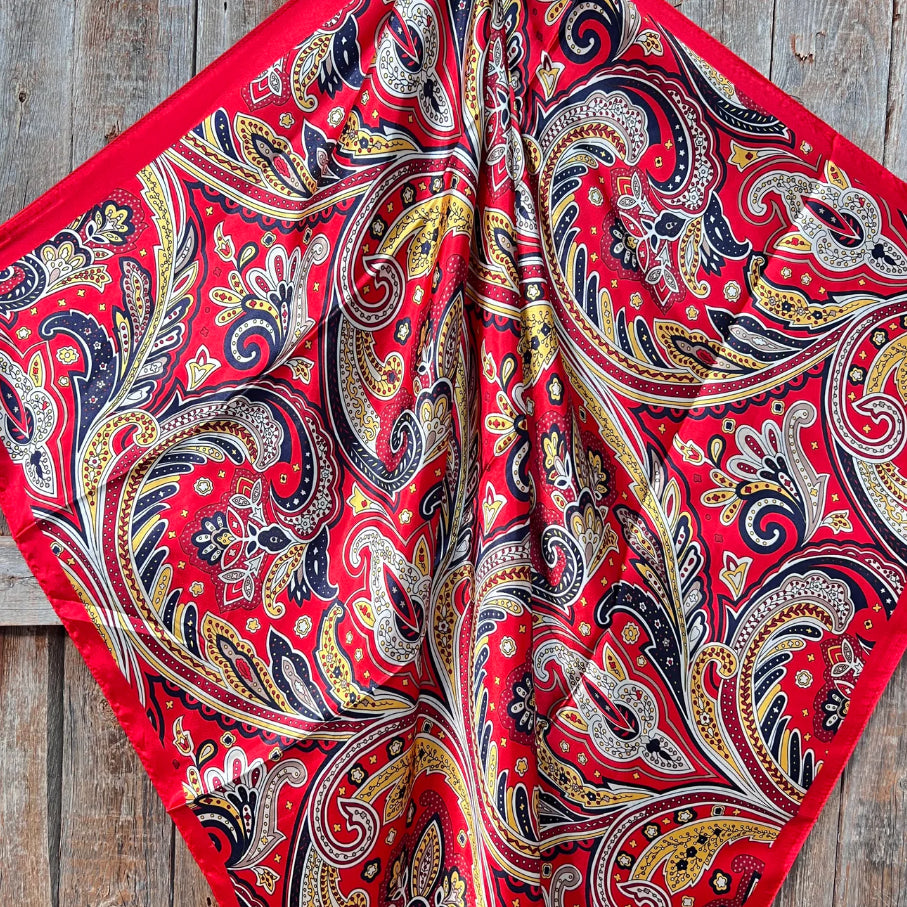 Rodeo Drive 35"x35" Red Hippie Paisley Wild Rag