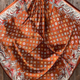 Rodeo Drive 35"x35" Orange Multi-Floral Patterned Wild Rag