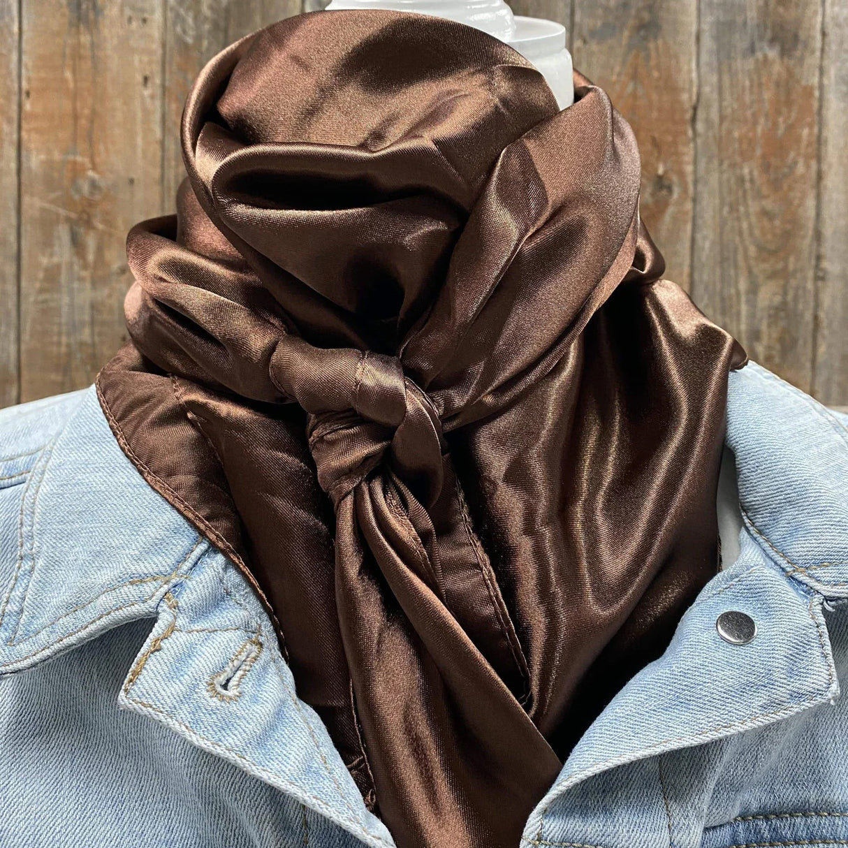 Rodeo Drive 35"x35" Solid Chocolate Brown Wild Rag