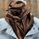 Rodeo Drive 35"x35" Solid Chocolate Brown Wild Rag