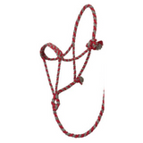 Weaver Leather Braided Rope Halter with 10' Lead Rope- Dark Red/Charcoal
