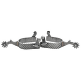 Weaver Leather Buffed Black Men's Spurs with Rasp Design