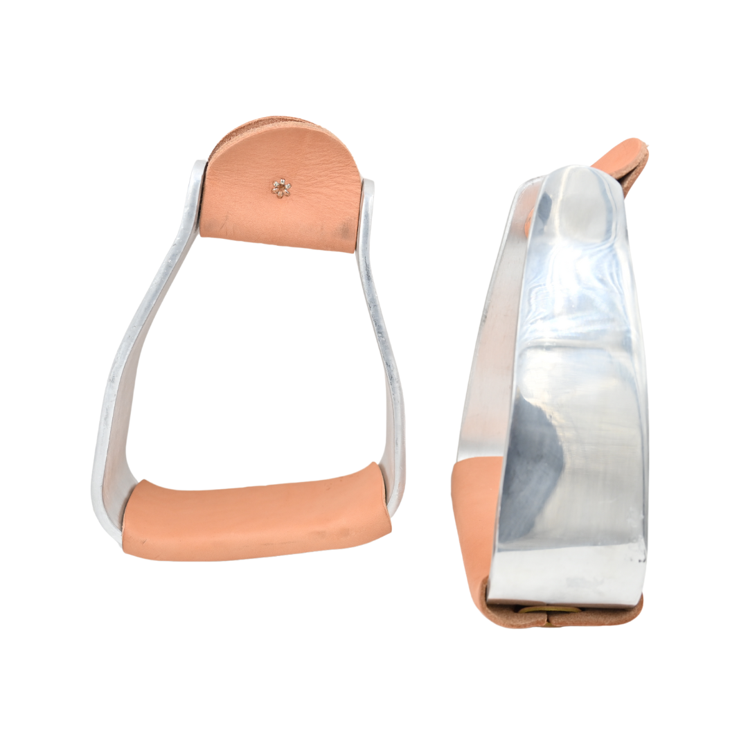 Weaver Leather Sloped Leather Covered Aluminum Stirrups