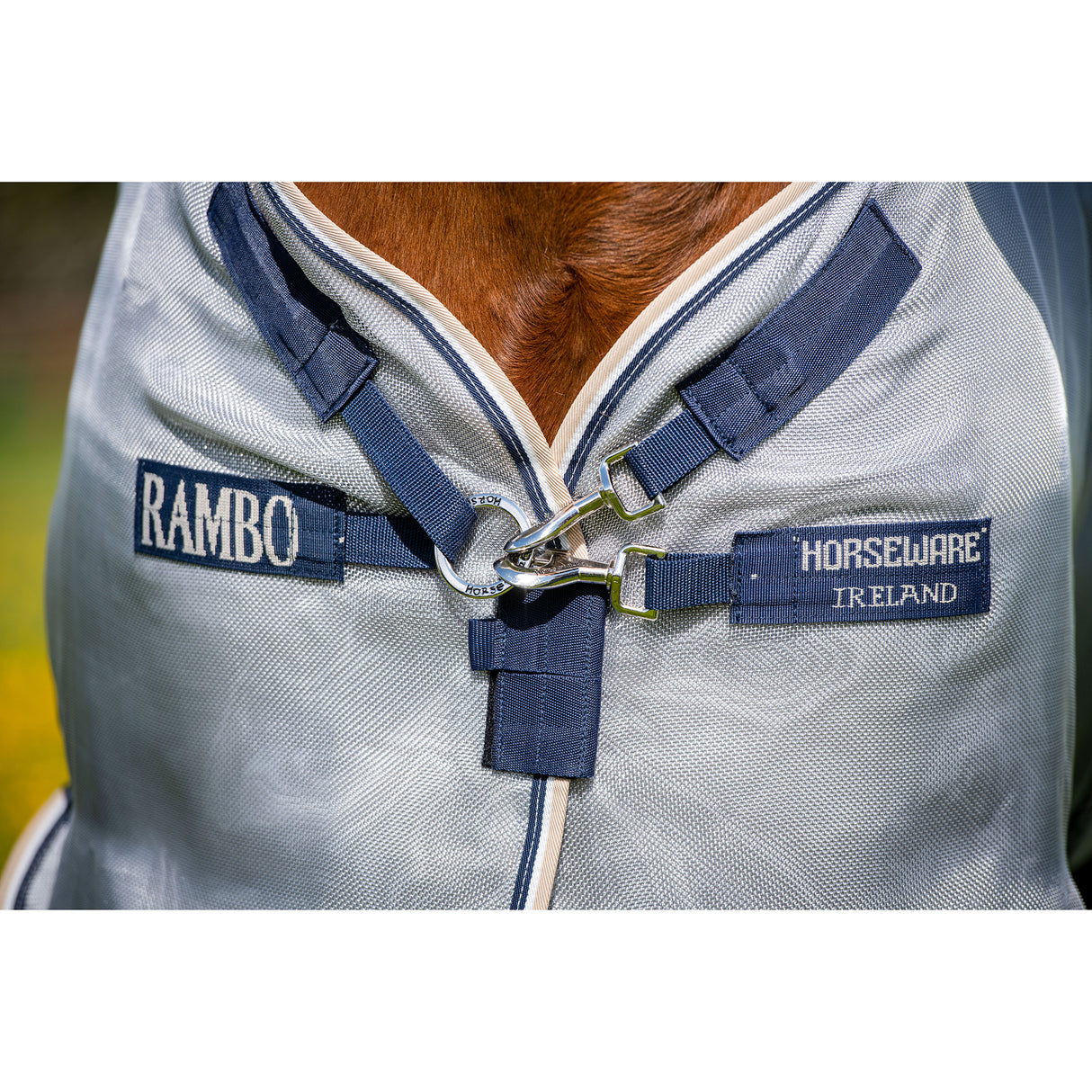 Horseware Rambo Protector Fly Sheet- Silver/Navy/White/Beige