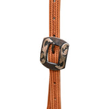 Coolhorse Leather Mini Basket and Floral Tooled Slot Ear Headstall with Silver Sinclair Buckle