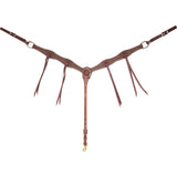 Martin Saddlery 1.5"  Chocolate Roughout Breast Collar with Rosettes and Strings