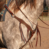Martin Saddlery 1.5"  Chocolate Roughout Breast Collar with Rosettes and Strings