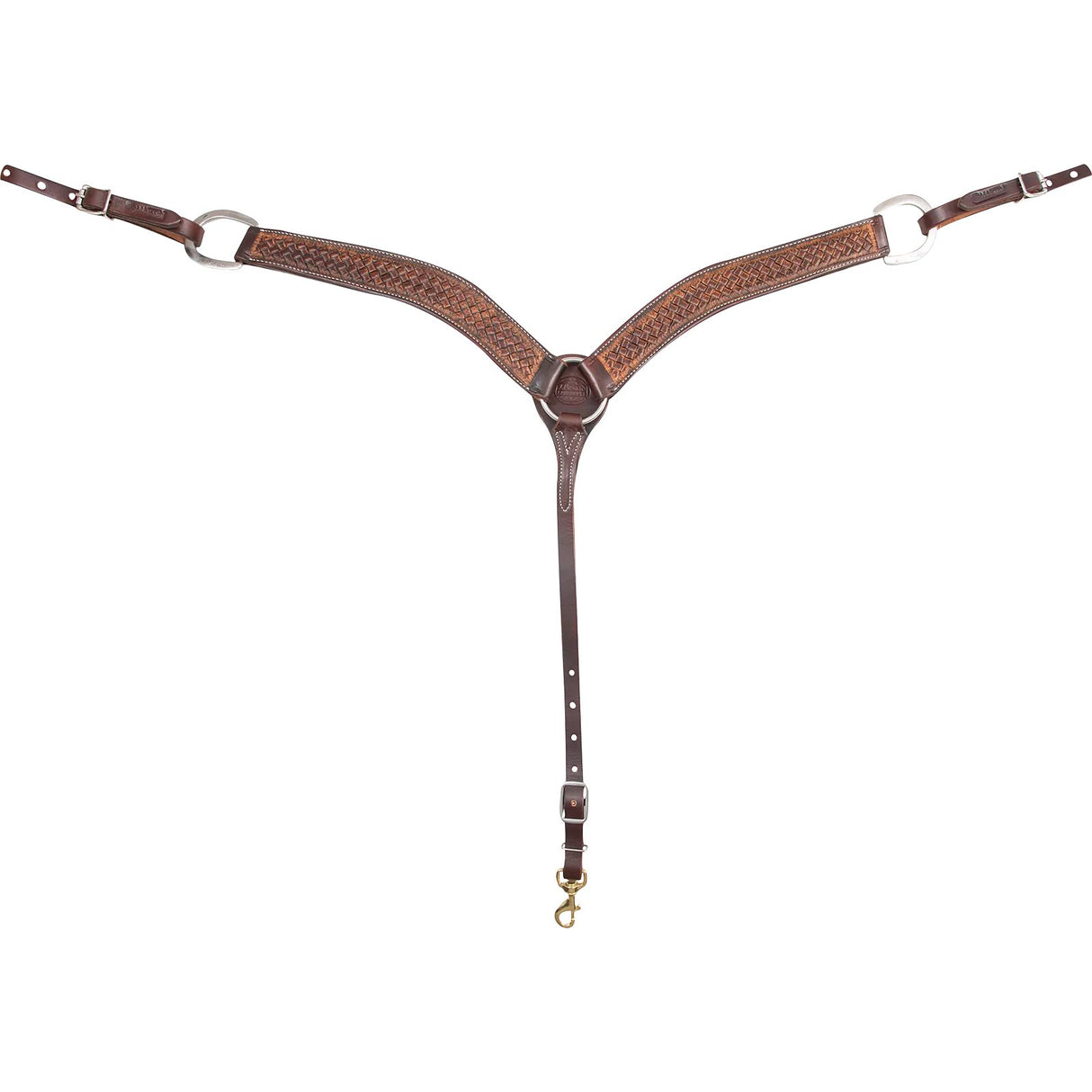 Martin Saddlery 2"  Weathered Antique Basket Stamped Breast Collar
