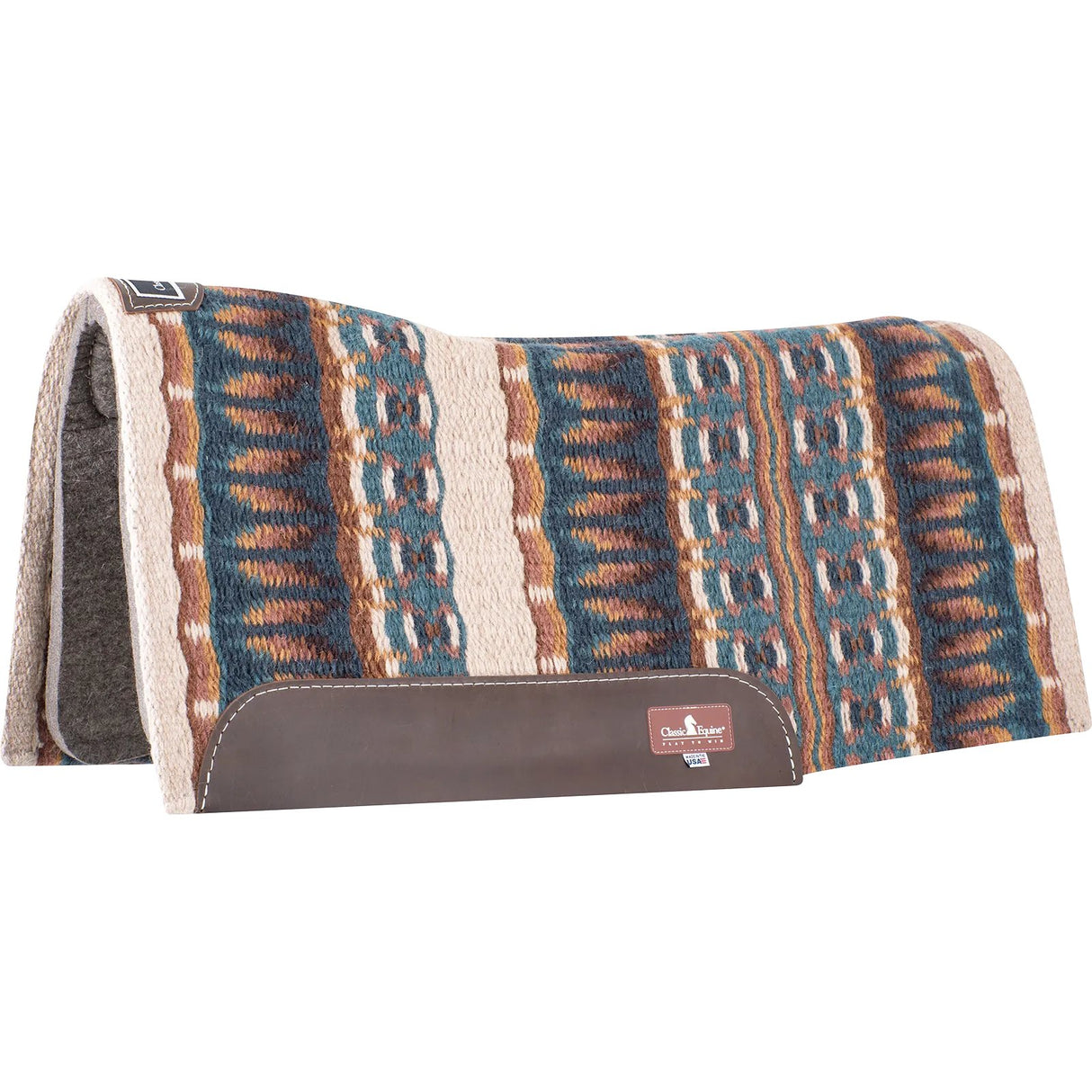 Classic Equine 32"X34" 1/2" Blanket Top Saddle Pad- Latte/Chestnut