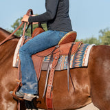 Classic Equine 32"X34" 1/2" Blanket Top Saddle Pad- Latte/Chestnut