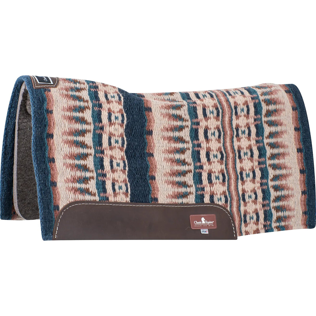 Classic Equine 32"X34" 1/2" Blanket Top Saddle Pad- Navy/Peacock