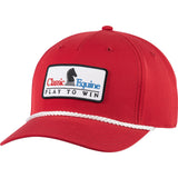 Classic Equine Red 5 Panel Snapback Cap with Patch