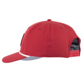 Classic Equine Red 5 Panel Snapback Cap with Patch