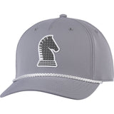 Classic Equine Grey 5 Panel Snapback Cap with Embroidered Logo