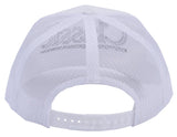 Classic Ropes White Mesh Snapback Cap with Navy Embroidered Logo