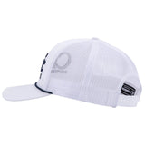 Classic Ropes White Mesh Snapback Cap with Navy Embroidered Logo