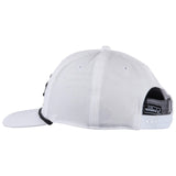 Classic Ropes White Sport Snapback Cap with Black Embroidered Logo