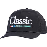 Classic Ropes Black Performance Snapback Cap with White Embroidered Logo