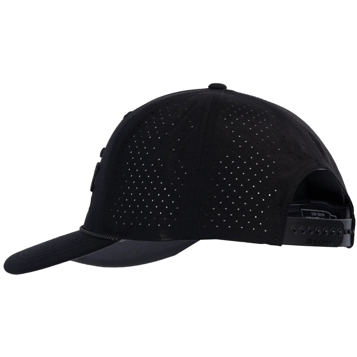 Classic Ropes Black Performance Snapback Cap with White Embroidered Logo