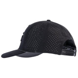 Classic Ropes Black Performance Snapback Cap with Black Embroidered Logo