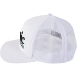Classic Ropes Large Embroidered Logo Snapback Cap- White on White
