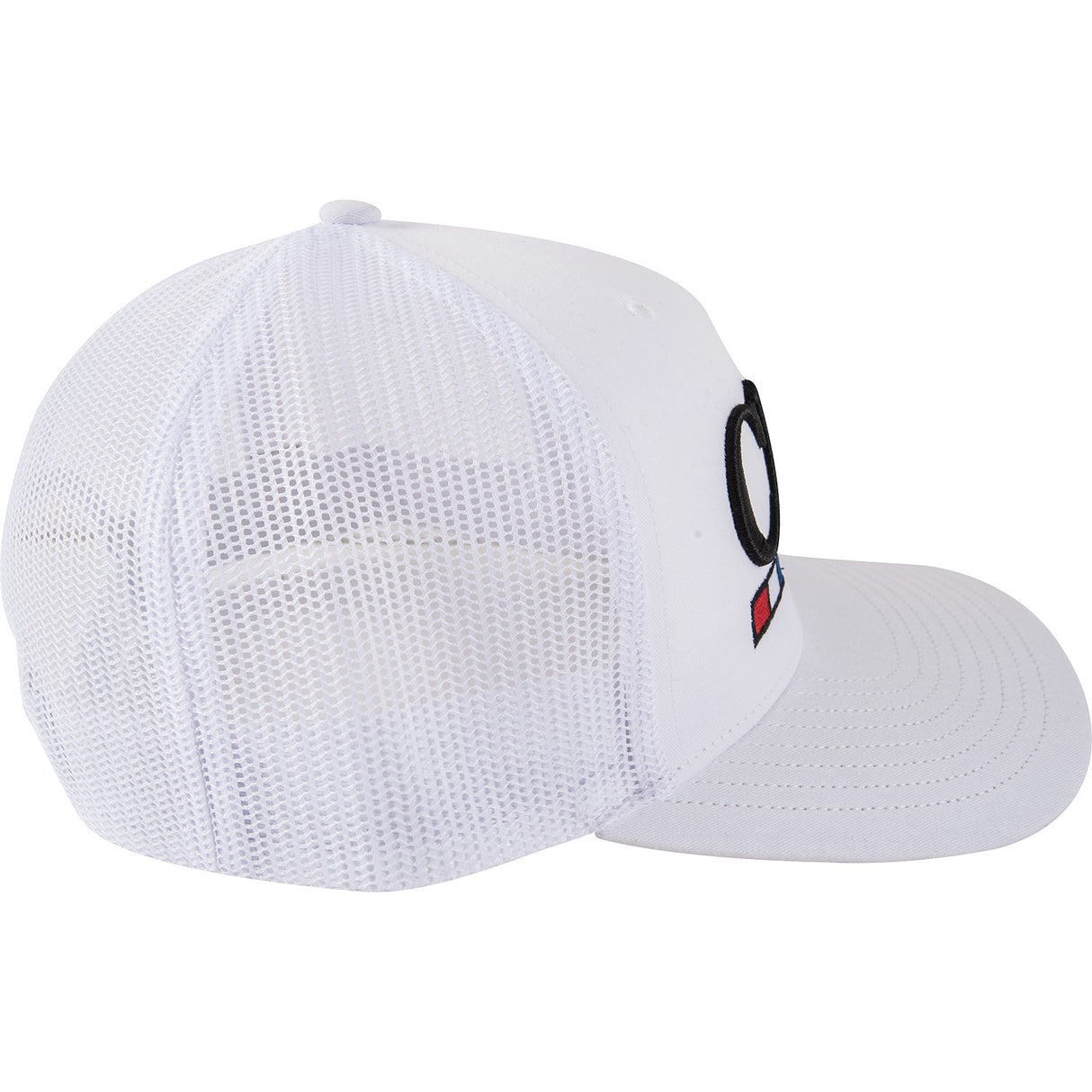 Classic Ropes Large Embroidered Logo Snapback Cap- White on White