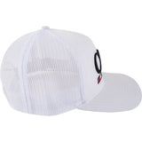 Classic Ropes Large Embroidered Logo Snapback Cap- White on White
