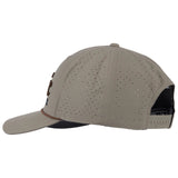 Classic Ropes Khaki Performance Snapback Cap with Brown Embroidered Logo