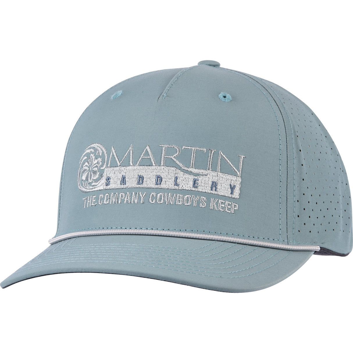 Martin Saddlery Smoke Blue Performance Snapback Cap with Silver Embroidered Logo