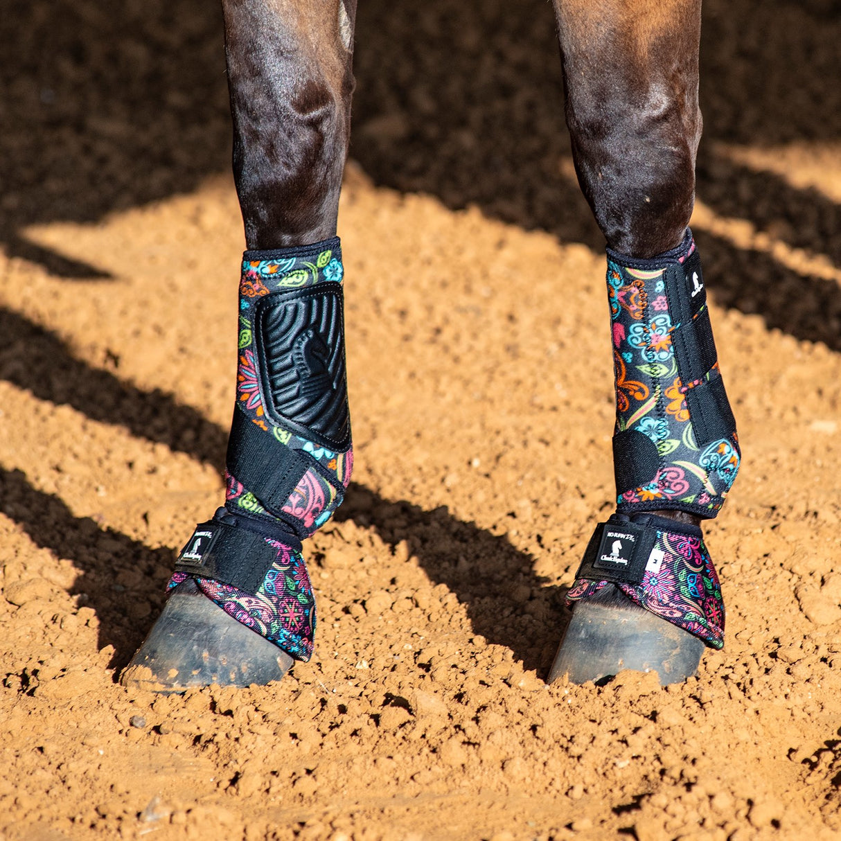 Classic Equine Dyno Turn Designer Bell Boots- Neon Flower