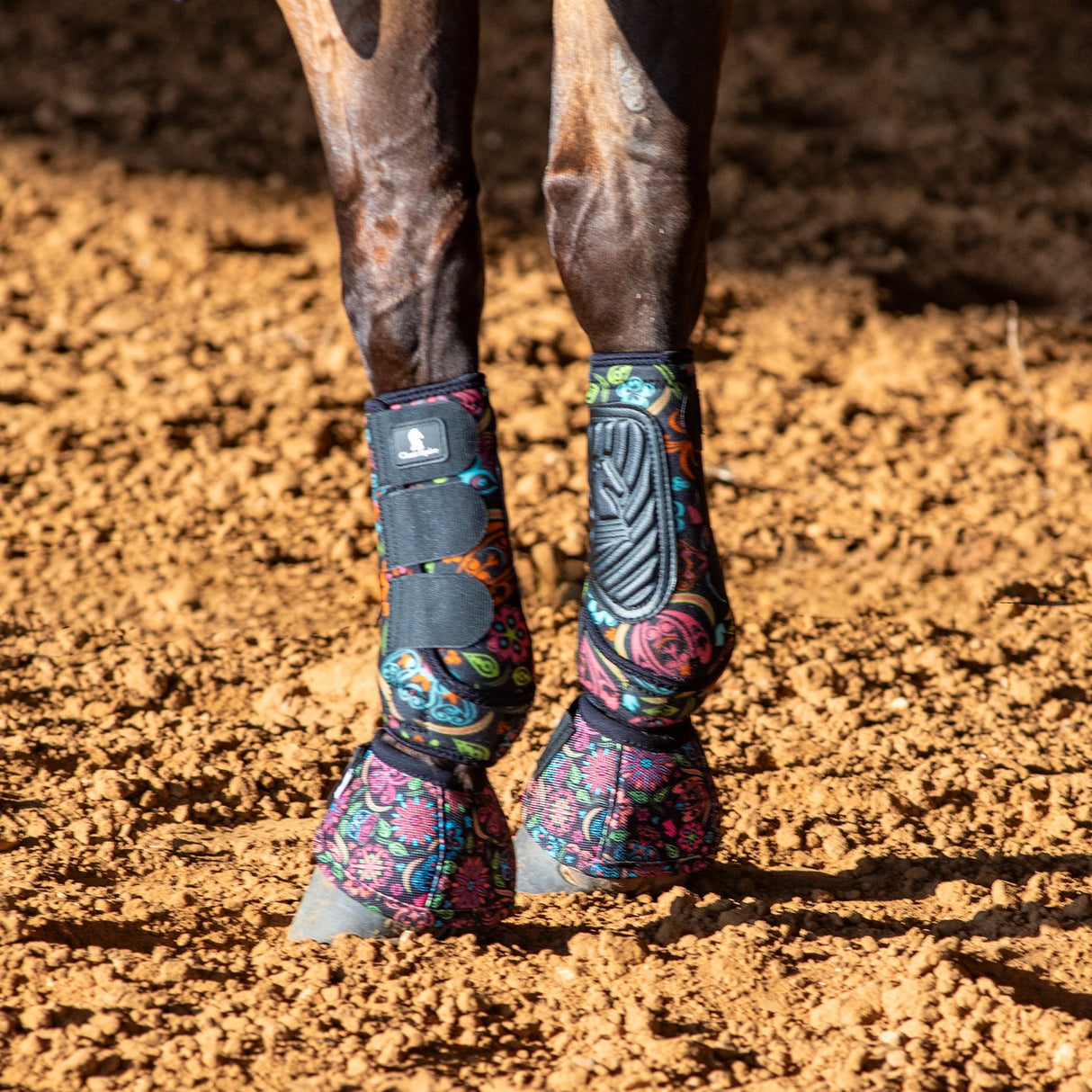 Classic Equine Dyno Turn Designer Bell Boots- Neon Flower