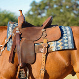 Classic Equine 3/4" ESP Contour Saddle Pad 32"x34"- Navy/Aqua