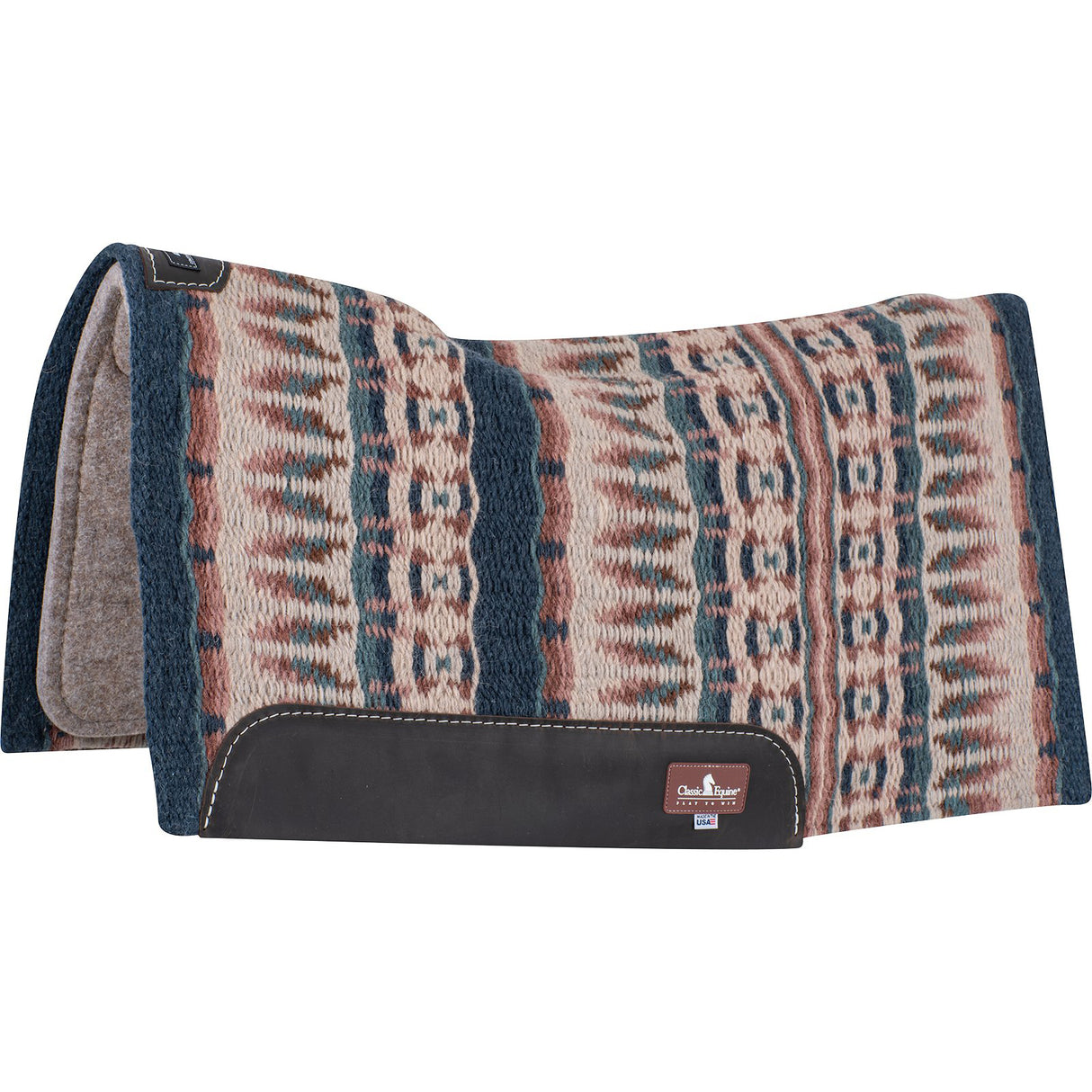 Classic Equine 3/4" ESP Contour Saddle Pad 32"x34"- Navy/Peacock