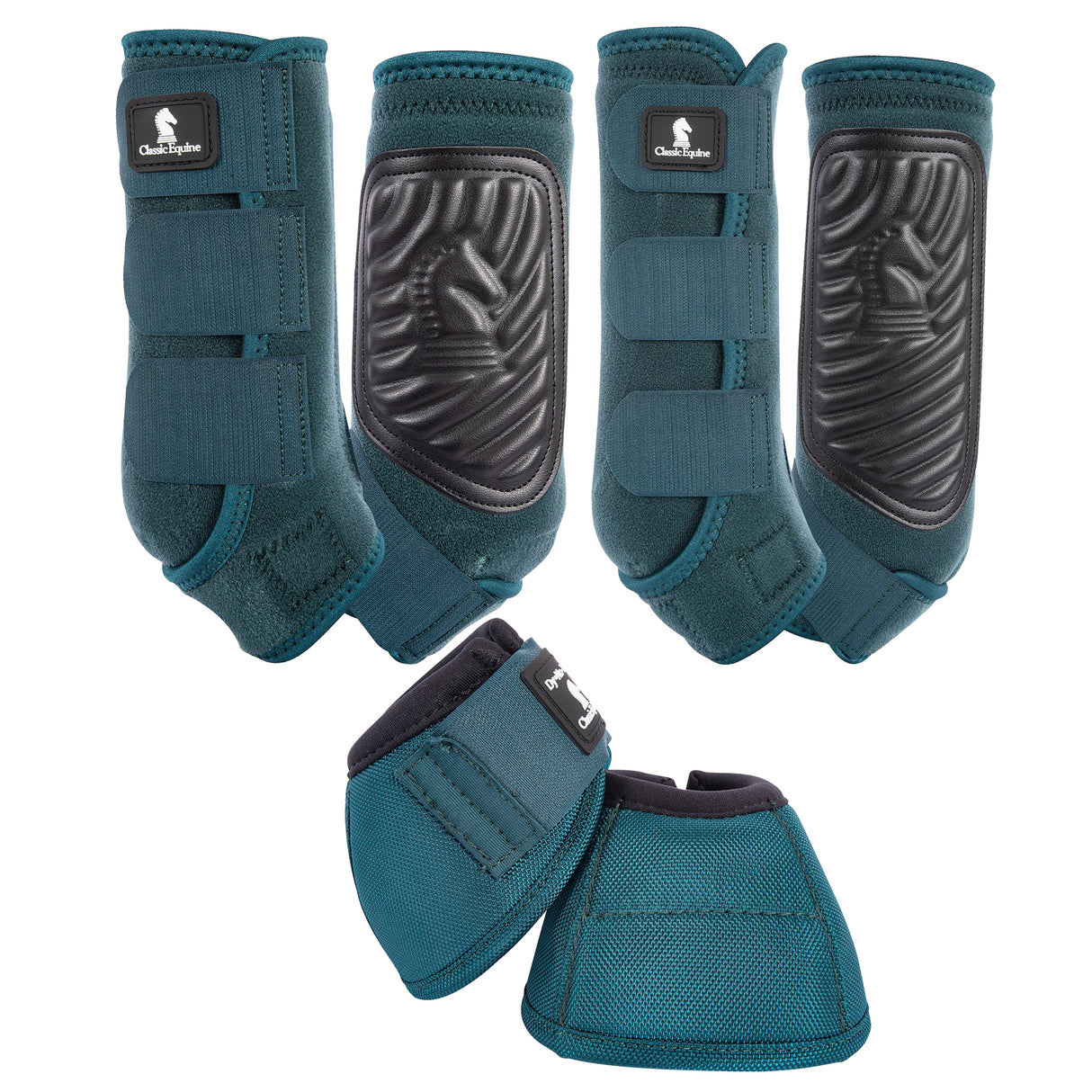 Classic Equine Classic Fit Front, Hind, and Bell Boot Combo Pack- Dragonfly