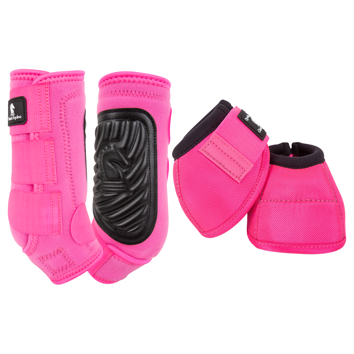 Classic Equine Classic Fit Front and Bell Boot Combo Pack- Hot Pink